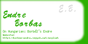 endre borbas business card